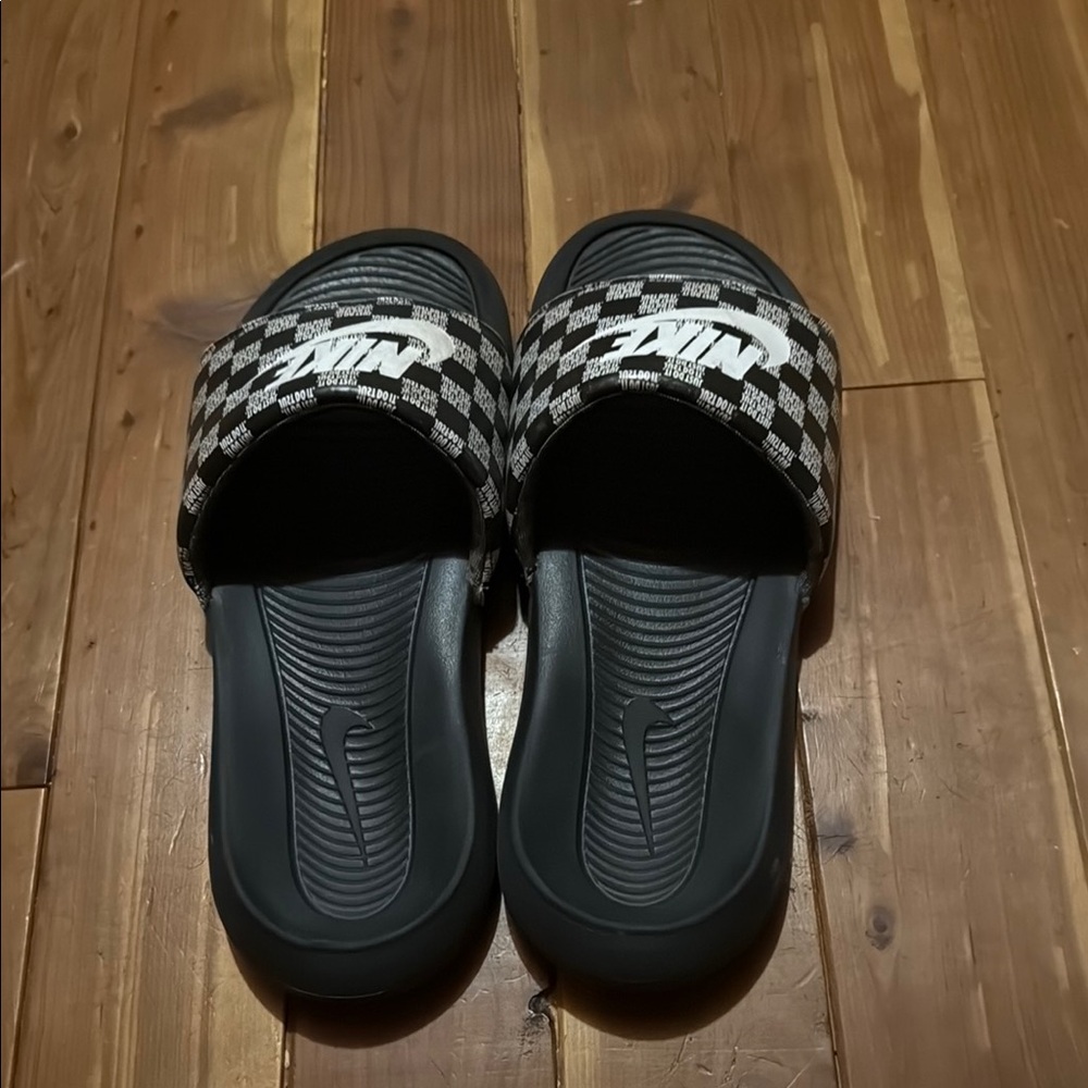 Nike Black Sandals with Textured Footbed
